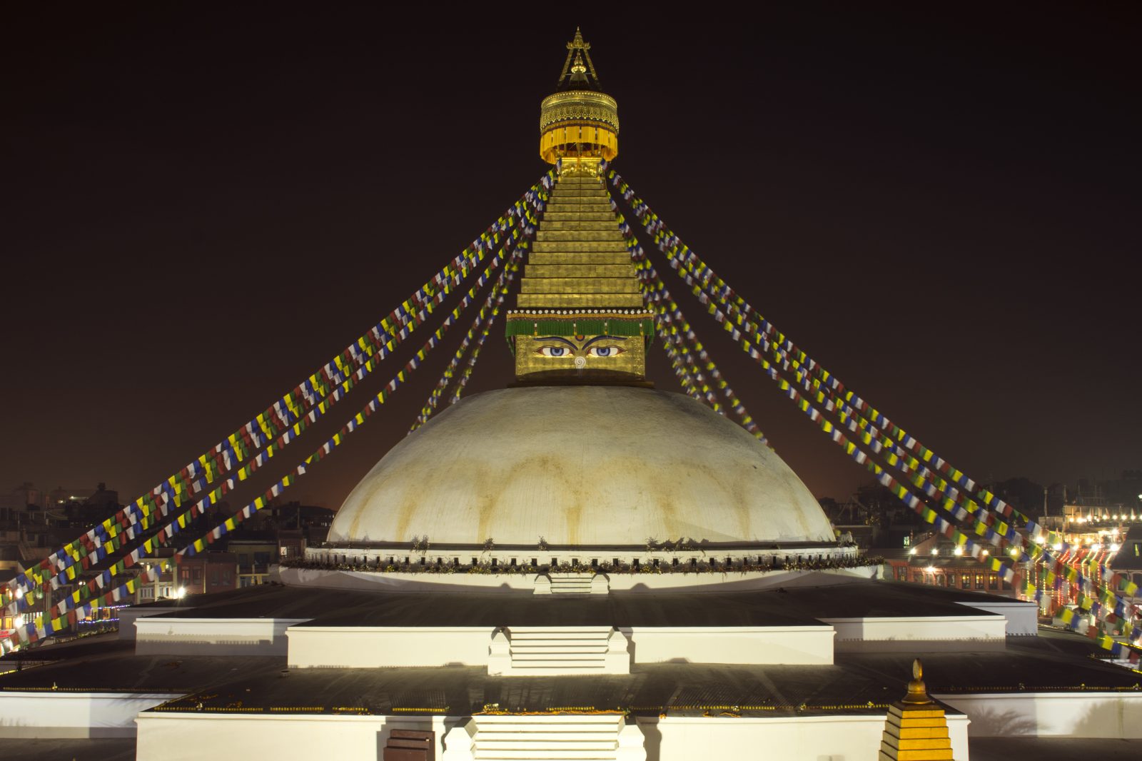 Boudha stupa at night