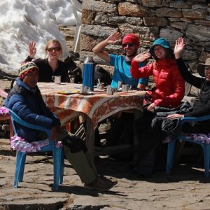 Camping Trek in Nepal, Tourists resting at a teahouse